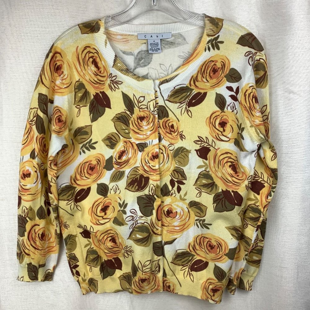 CABI Floral Cardigan M